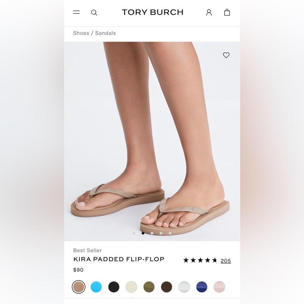 NWT Tory Burch Kira Padded Flip Flop - Color:
Mountain Gray / Silver, Size 8 - Picture 11 of 11